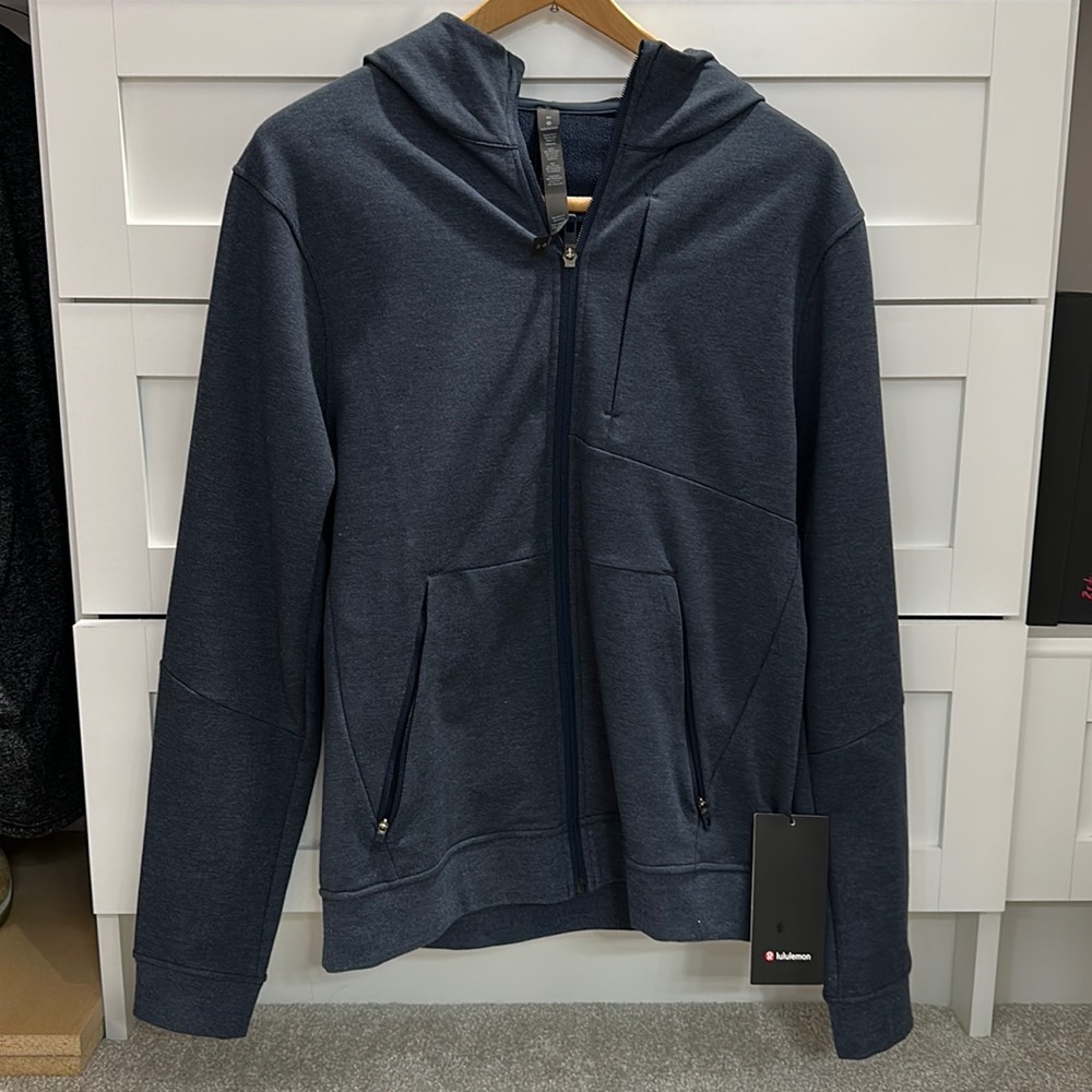 Mens NWT lululemon City Sweat Zip Hoodie Medium Blue Great Christmas gift!